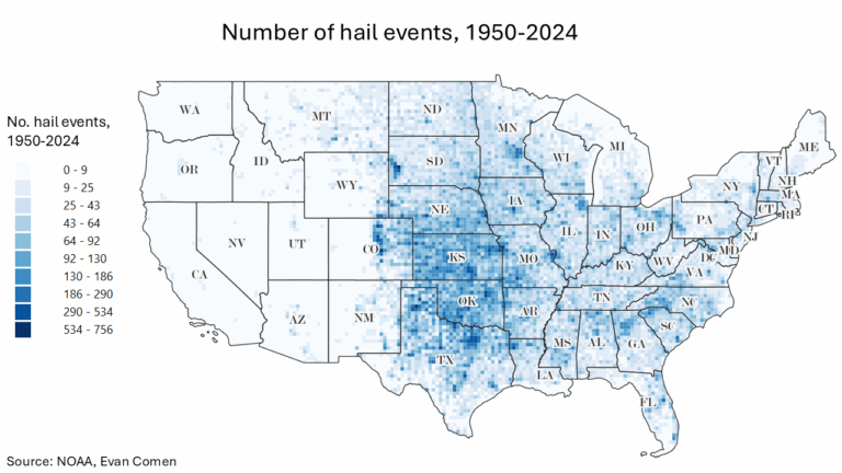 The Counties Hammered With The Most Hail Each Year