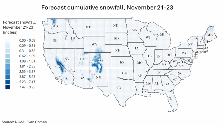 These Counties To Get The Most Snow This Weekend