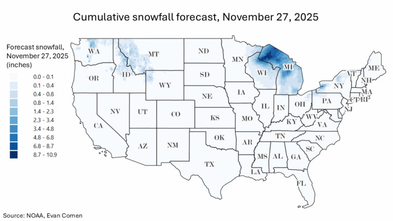 These Cities Can Expect Snow On Thanksgiving